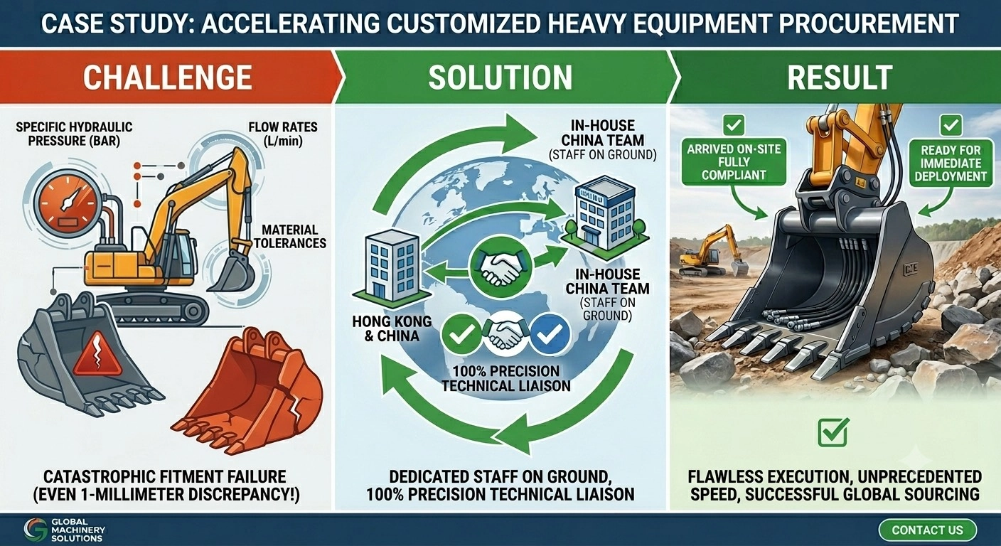 China Heavy Machinery Sourcing, Custom Excavator Attachments Procurement, Excavator Crusher Bucket Supplier, China Sourcing Agent with Local Office, Industrial Equipment Technical Verification